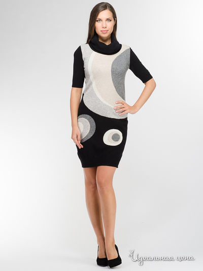 Платье Benetton, цвет черный, серый