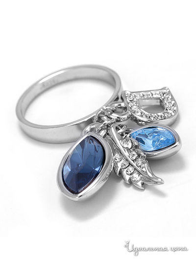 Кольцо Ice & High, цвет белый, синий