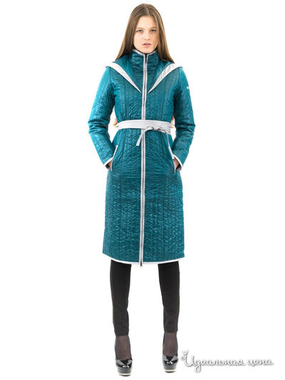 Пальто Doctor E, цвет бирюзовый, серый