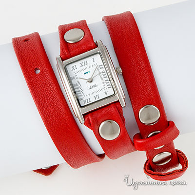 Часы La Mer женские, цвет серебро / красный