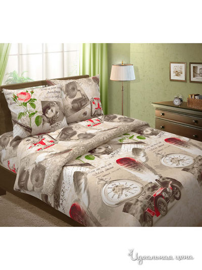 Комплект постельного белья Евро Традиция Текстиля, цвет бежевый