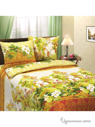 Комплект постельного белья, Семейный Традиция Текстиля, цвет оранжевый