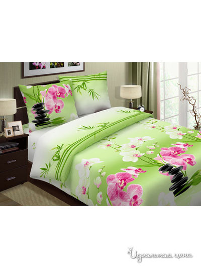 Комплект постельного белья 2-х спальный Pastel, цвет зеленый, розовый