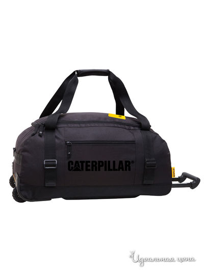 Сумка дорожная на колесах CAT, цвет черный, желтый
