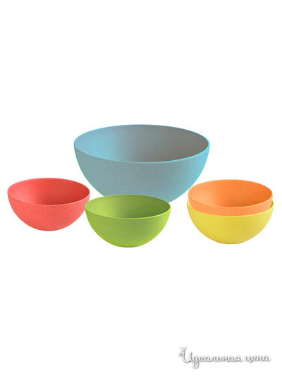 Набор мисок, 5 шт Lurch, цвет голубой,красный,оранжевый,зеленый,желтый