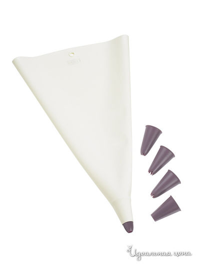 Кондитерский мешок, 4 насадки Lurch, цвет белый,  коричневый