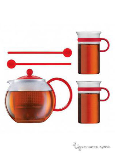 Набор чайный, 5 предметов Bodum, цвет красный