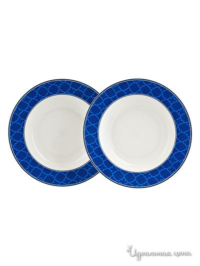 Набор из 2-х тарелок Elff Decor, цвет белый, синий