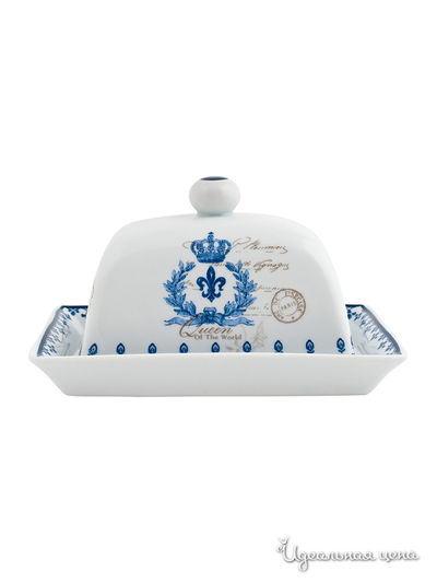 Масленка Elff Decor, цвет белый, синий