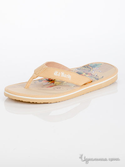 Вьетнамки Ed Hardy, цвет бежевый