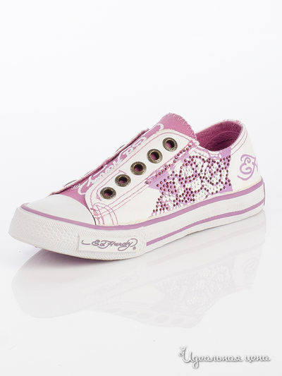 Кеды Ed Hardy, цвет белый, розовый