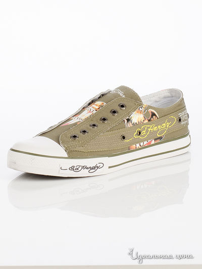 Кеды Ed Hardy, цвет хаки