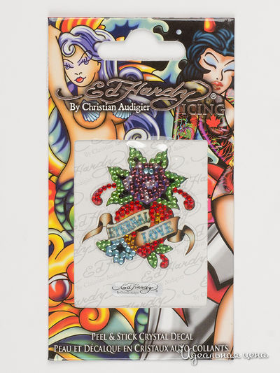 Наклейки Ed Hardy, цвет красный, фиолетовый