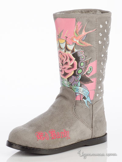 Сапоги Ed Hardy, цвет серый