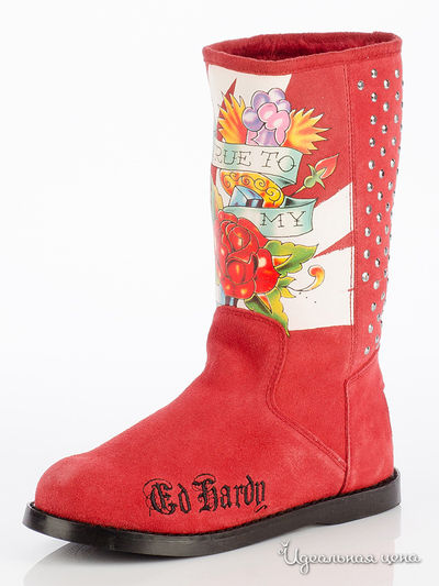 Сапоги Ed Hardy, цвет красный