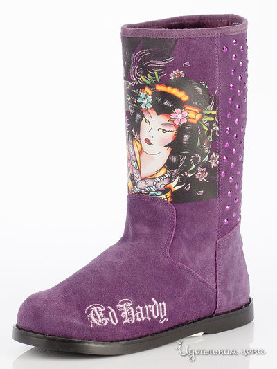 Сапоги Ed Hardy, цвет фиолетовый