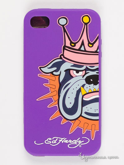Чехол для IPHONE 4G, 4S Ed Hardy, цвет фиолетовый