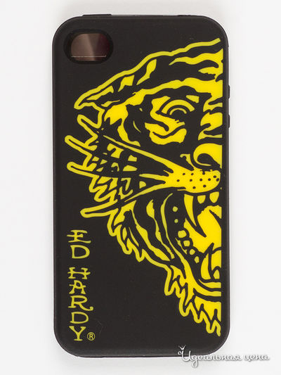 Чехол для IPHONE 4G, 4S Ed Hardy, цвет черный, желтый