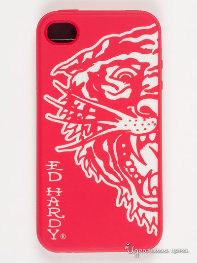 Чехол для IPHONE 4G, 4S Ed Hardy, цвет красный, белый