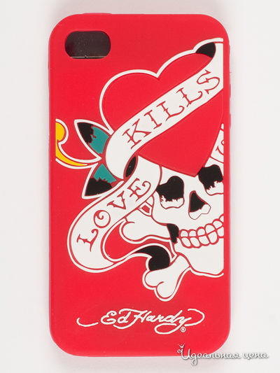 Чехол для IPHONE 4G, 4S Ed Hardy, цвет красный