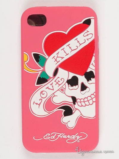 Чехол для IPHONE 4G, 4S Ed Hardy, цвет розовый
