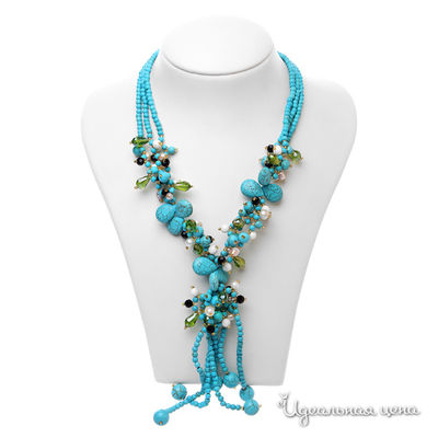 Колье Migura, цвет бирюзовый, белый, зеленый, черный