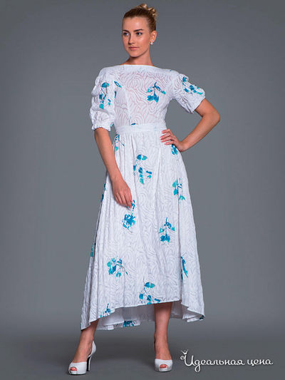 Платье Ksenia Knyazeva, цвет белый, бирюзовый