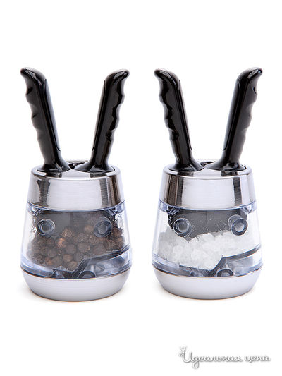 Набор мельниц для соли и перца David Mason Design, цвет черный, серебряный