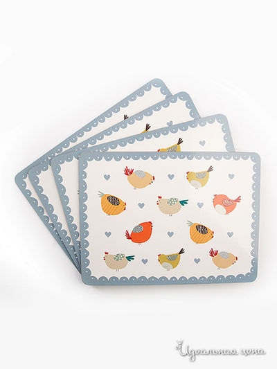 Набор ковриков на стол, 4 шт David Mason Design, цвет мультиколор