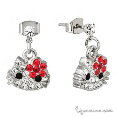 Серьги Hello Kitty, цвет серебряный