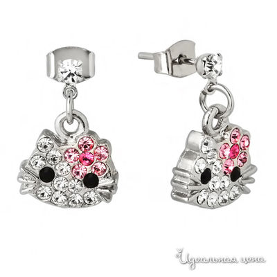 Серьги Hello Kitty, цвет серебряный