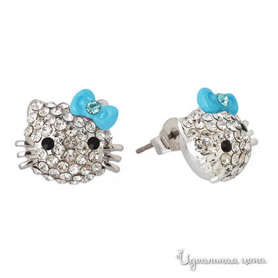 Серьги Hello Kitty, цвет серебряный