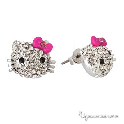 Серьги Hello Kitty, цвет серебряный