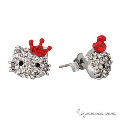 Серьги Hello Kitty, цвет серебряный