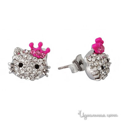 Серьги Hello Kitty, цвет серебряный