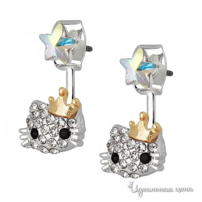 Серьги Hello Kitty, цвет серебряный