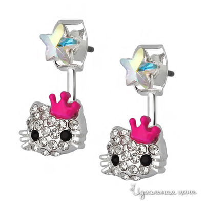 Серьги Hello Kitty, цвет серебряный