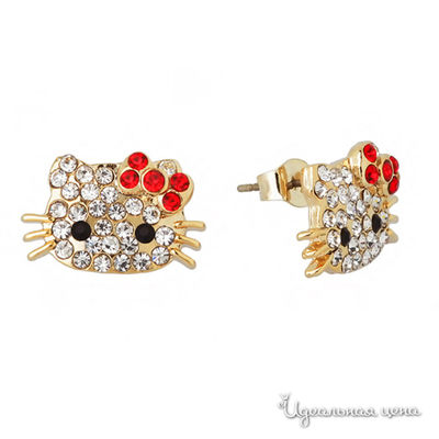 Серьги Hello Kitty, цвет серебряный