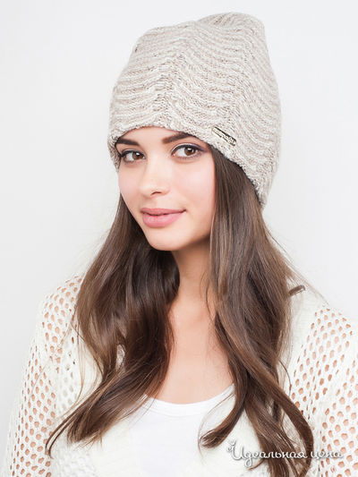 Шапка Dispacci, цвет бежевый, белый