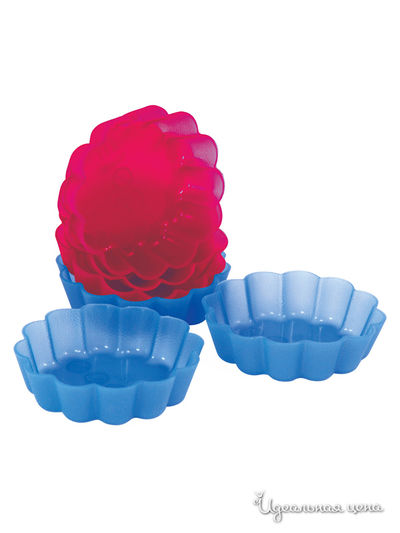 Форма для выпечки, 6 шт Regent, цвет синий, розовый