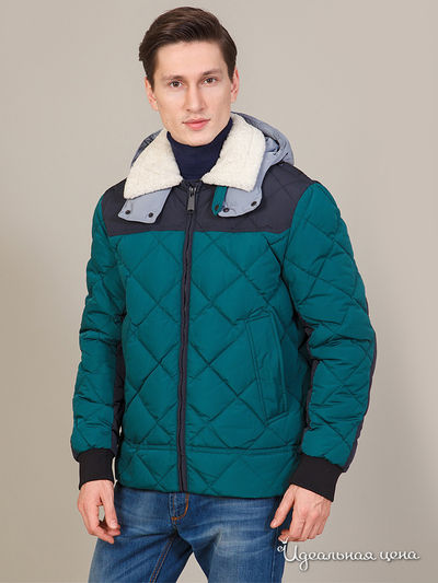 Пуховик Conver, цвет темно-синий, бирюзовый