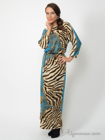 Платье Delazarro, цвет голубой, коричневый