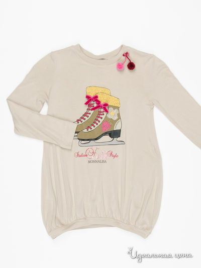 футболка Monnalisa, цвет светло-коричневый