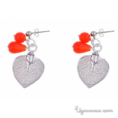 Серьги Ester Bijoux, цвет оранжевый, серебряный