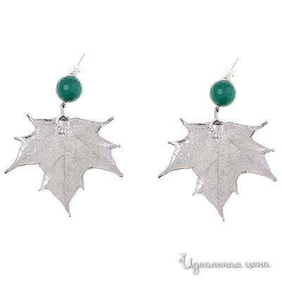 Серьги Ester Bijoux, цвет зеленый, серебряный