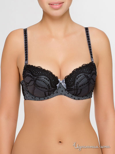 Бюстгальтер пуш-ап Konrad, цвет серый,  черный