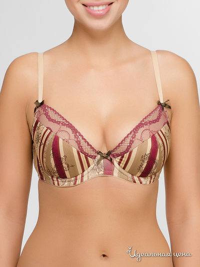 Бюстгальтер Grandissima, цвет бордовый, бежевый