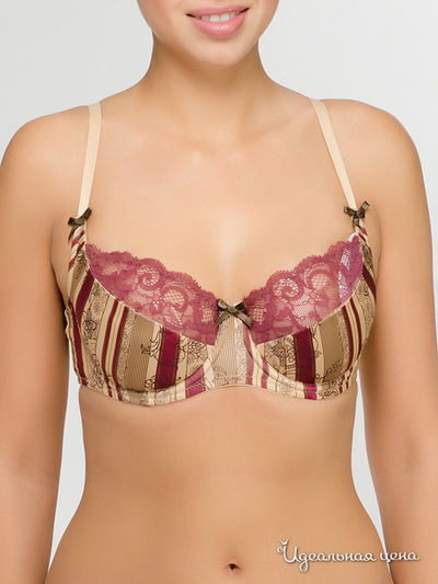 Бюстгальтер Grandissima, цвет бордовый, бежевый