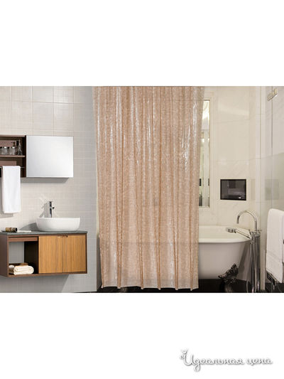Штора для ванной, 180*180 см Valtery, цвет бежевый