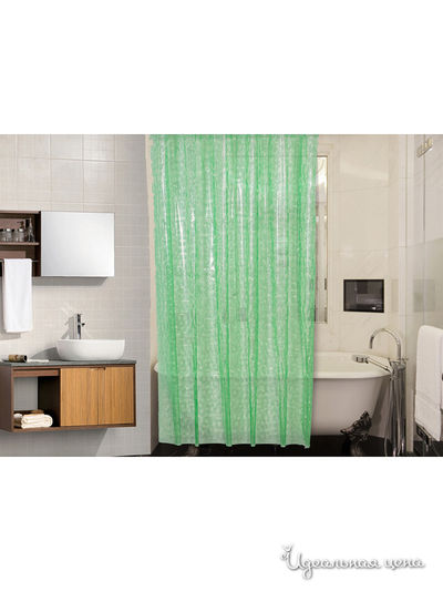 Штора для ванной, 180*180 см Valtery, цвет зеленый